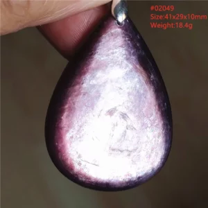 Natural Lepidolite, Red Tourmaline & Clear Quartz Pendant - Image 43