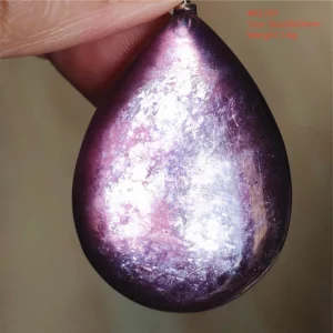 Natural Lepidolite, Red Tourmaline & Clear Quartz Pendant - Image 53