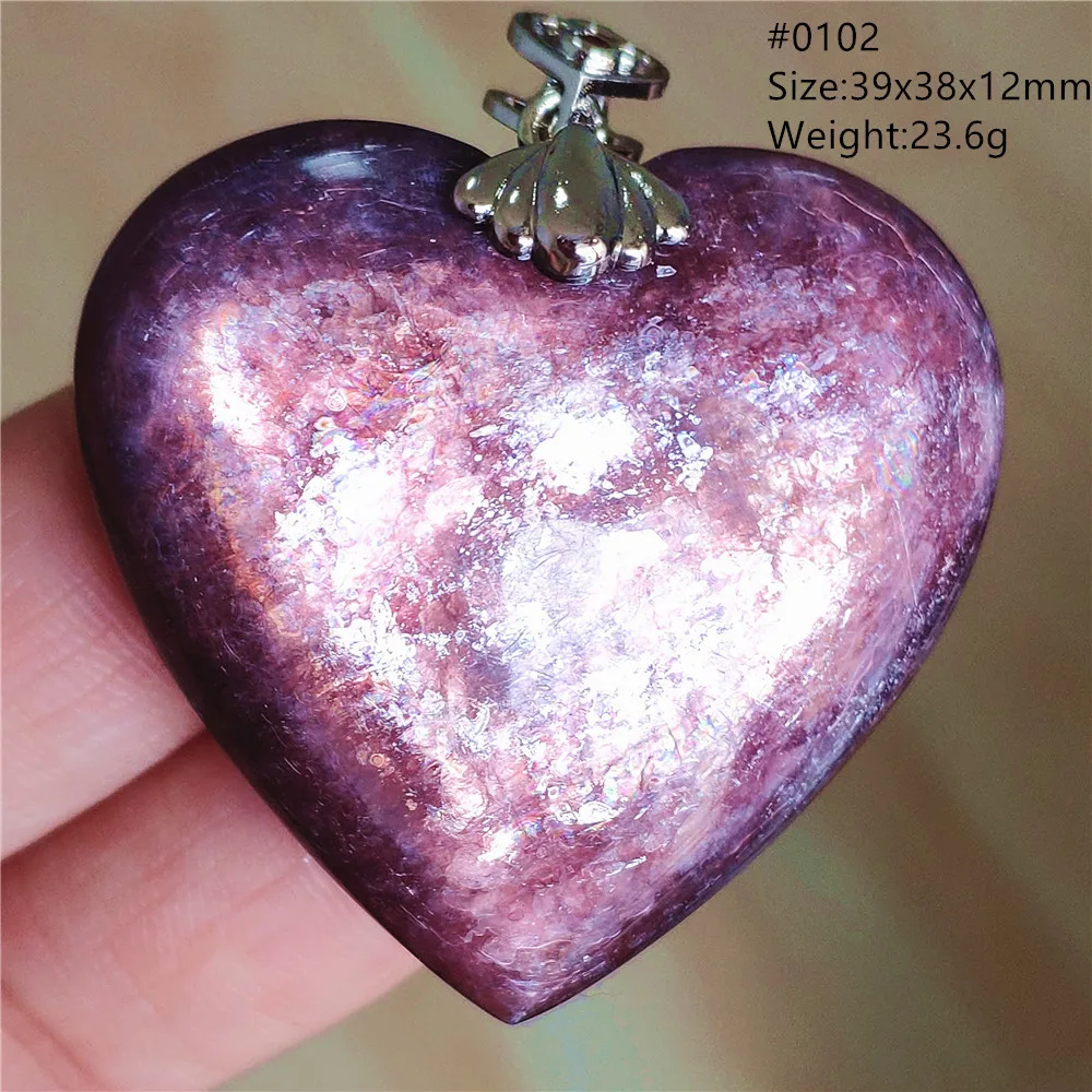 Natural Lepidolite, Red Tourmaline & Clear Quartz Pendant