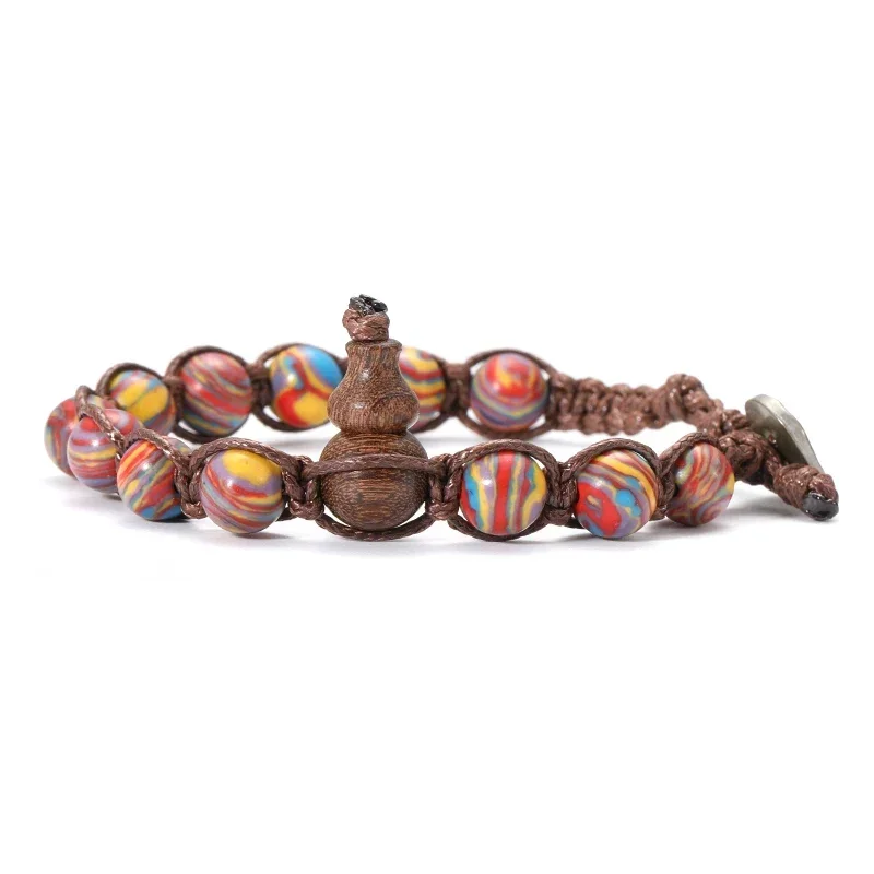 Natural Stone Tibetan Buddhist Ruyi Gourd Meditation Bracelet
