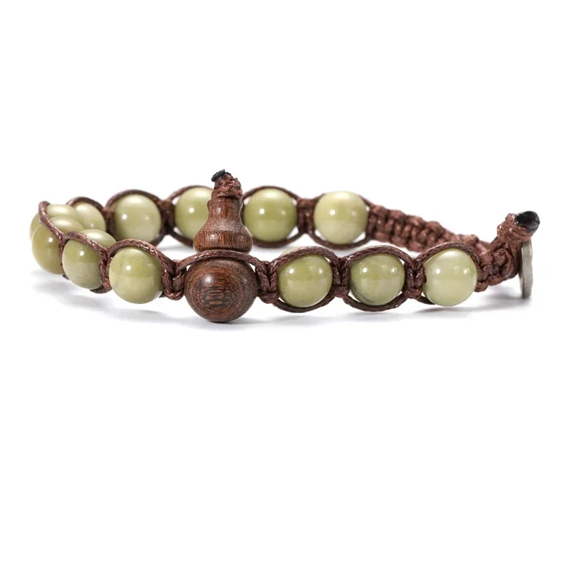 Natural Stone Tibetan Buddhist Ruyi Gourd Meditation Bracelet