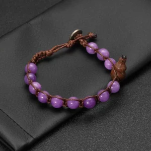 Natural Stone Tibetan Buddhist Ruyi Gourd Meditation Bracelet - Image 4