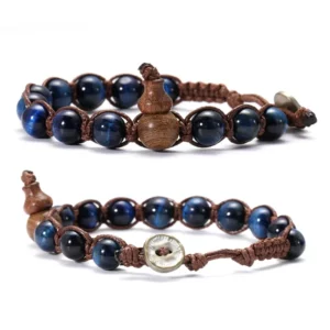 Natural Stone Tibetan Buddhist Ruyi Gourd Meditation Bracelet - Image 1
