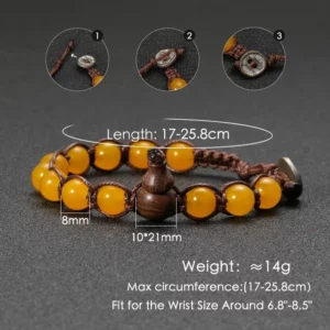 Natural Stone Tibetan Buddhist Ruyi Gourd Meditation Bracelet - Image 5