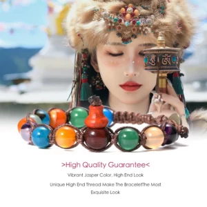 Natural Stone Hand-Woven Lucky Charm Bracelet - Image 1