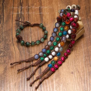 Natural Stone Hand-Woven Lucky Charm Bracelet - Image 6