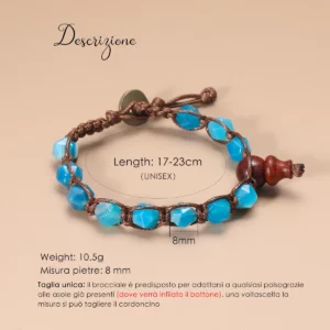 Natural Stone Handwoven Adjustable Lucky Bracelet - Image 2
