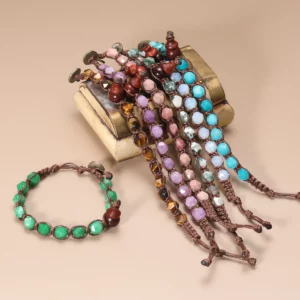 Natural Stone Handwoven Adjustable Lucky Bracelet - Image 4