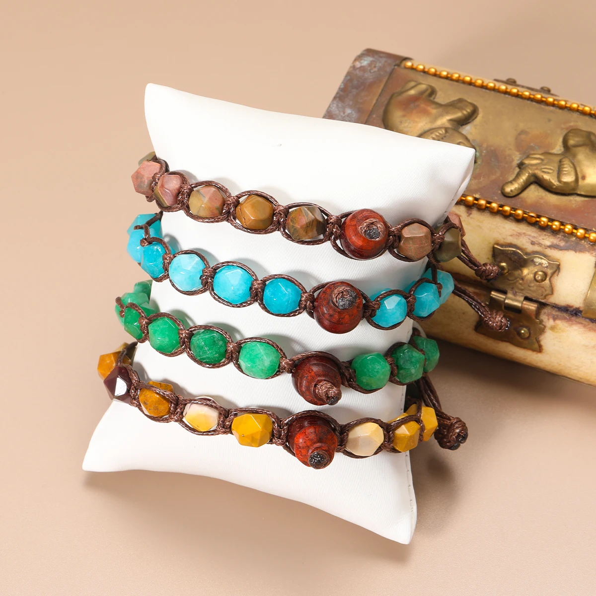 Natural Stone Handwoven Adjustable Lucky Bracelet - Image 5