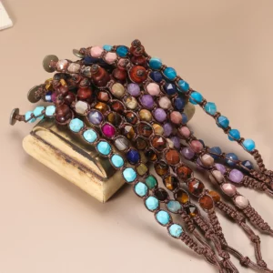 Natural Stone Handwoven Adjustable Lucky Bracelet - Image 6