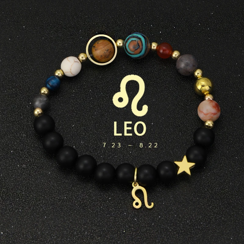Celestial Crystal Zodiac Bracelet with Eight Planets