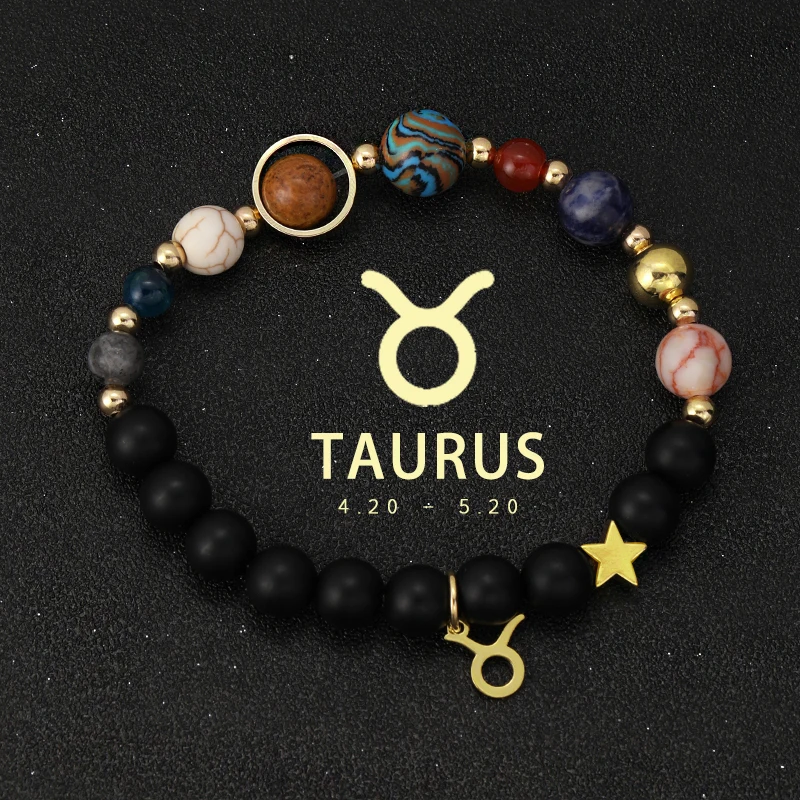 Celestial Crystal Zodiac Bracelet with Eight Planets