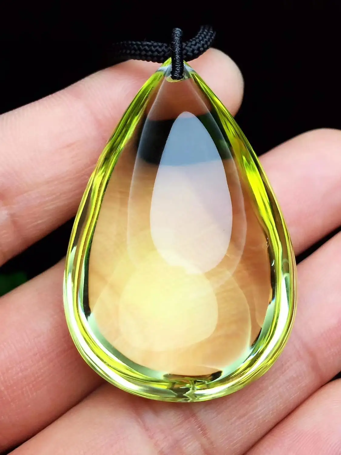 Natural Yellow Citrine Crystal Pendant Necklace, Genuine AAAAA - Image 2