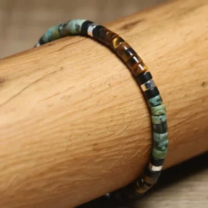 Tiger Eye & Turquoise Natural Stone Charm Bracelet - Image 5
