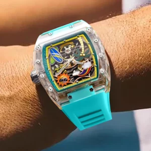 PINDU Men's Mechanical Watch, Glowing Resin Strap - Image 5