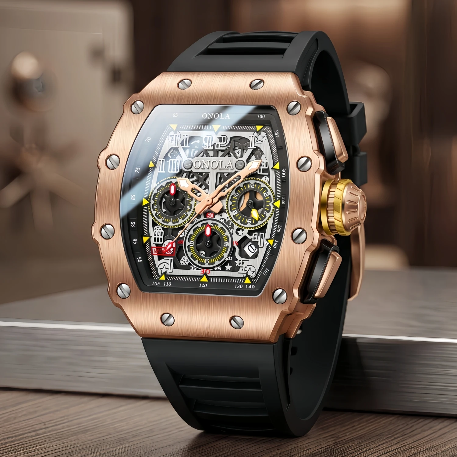 ONOLA Men's Luxury Multifunction Sports Quartz Watch - Image 2