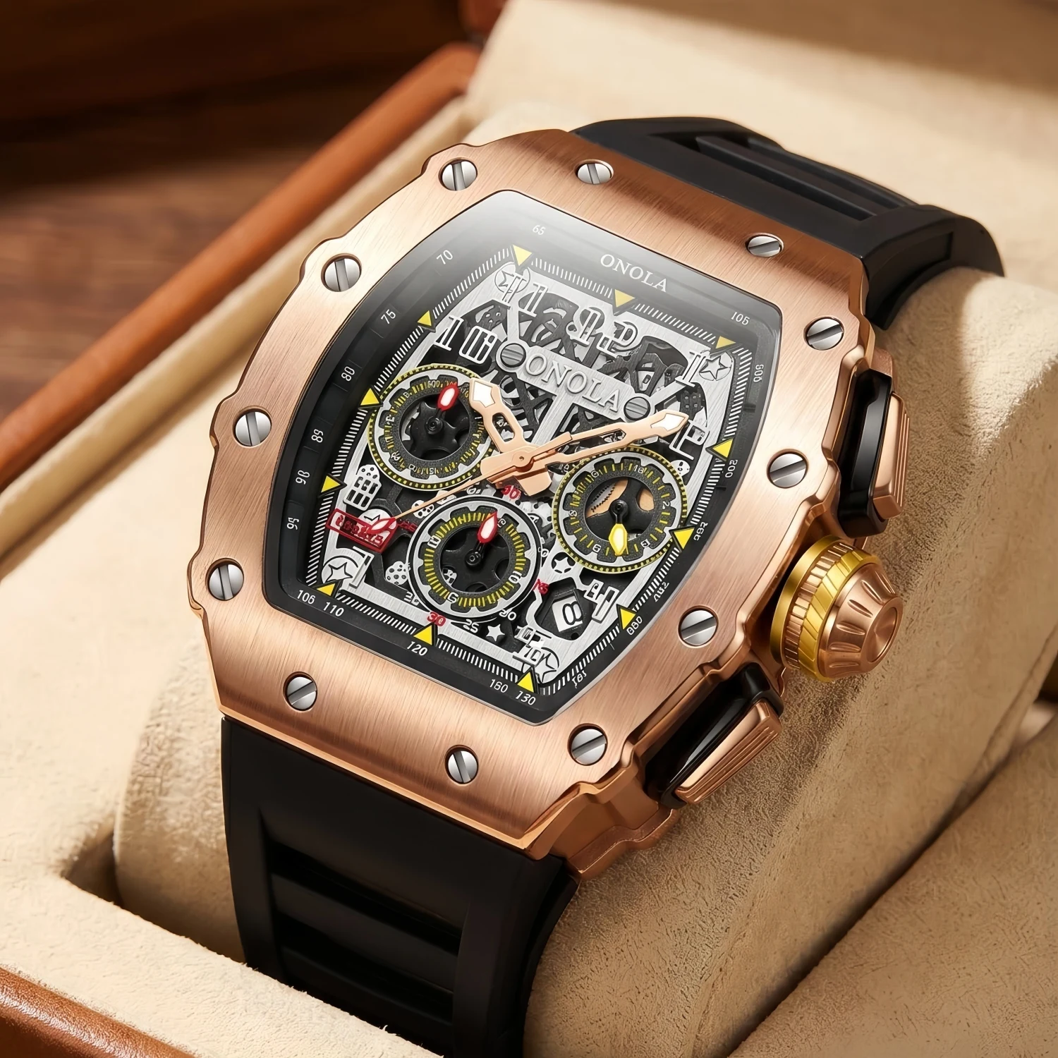ONOLA Men's Luxury Multifunction Sports Quartz Watch - Image 4