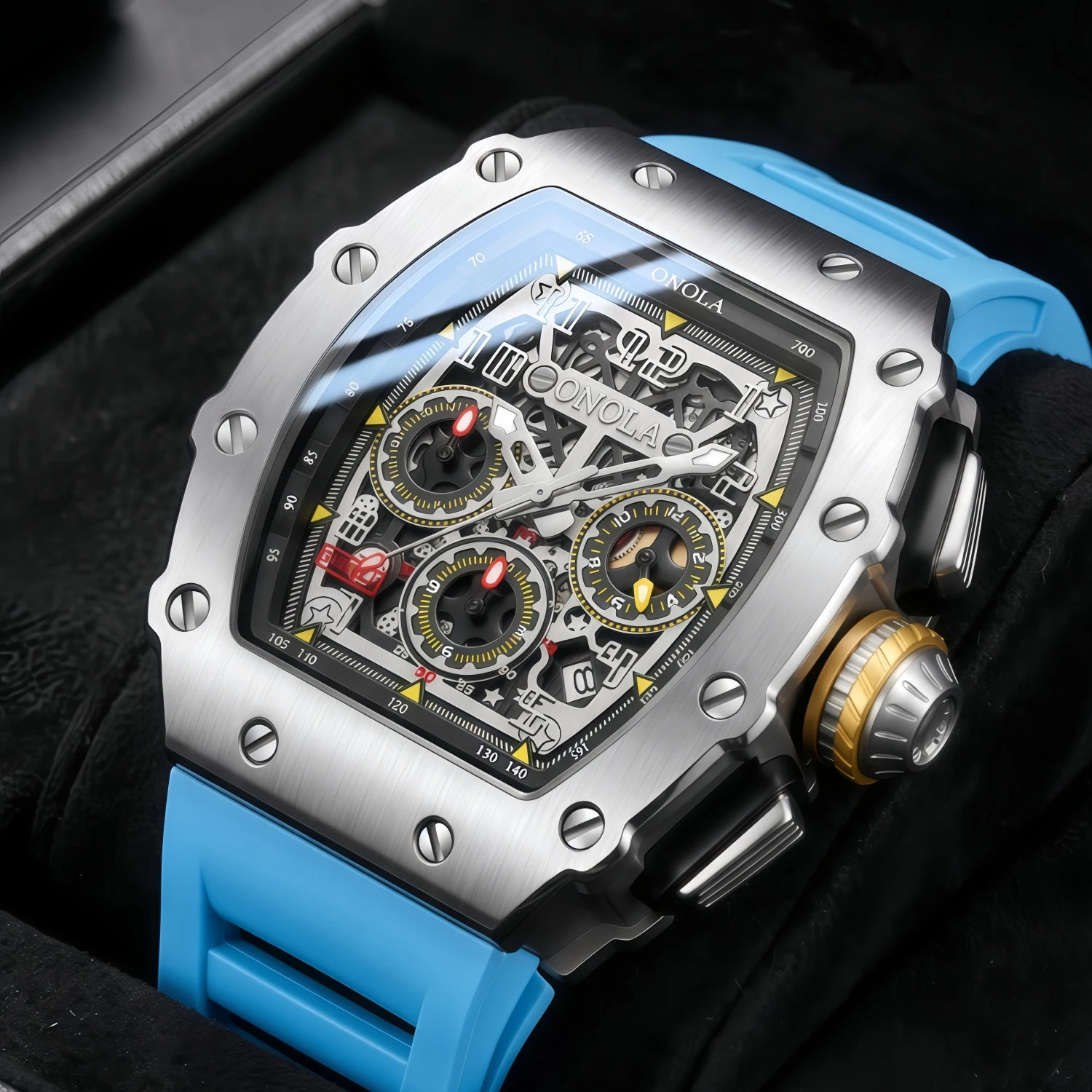 ONOLA Men's Luxury Multifunction Sports Quartz Watch - Image 6