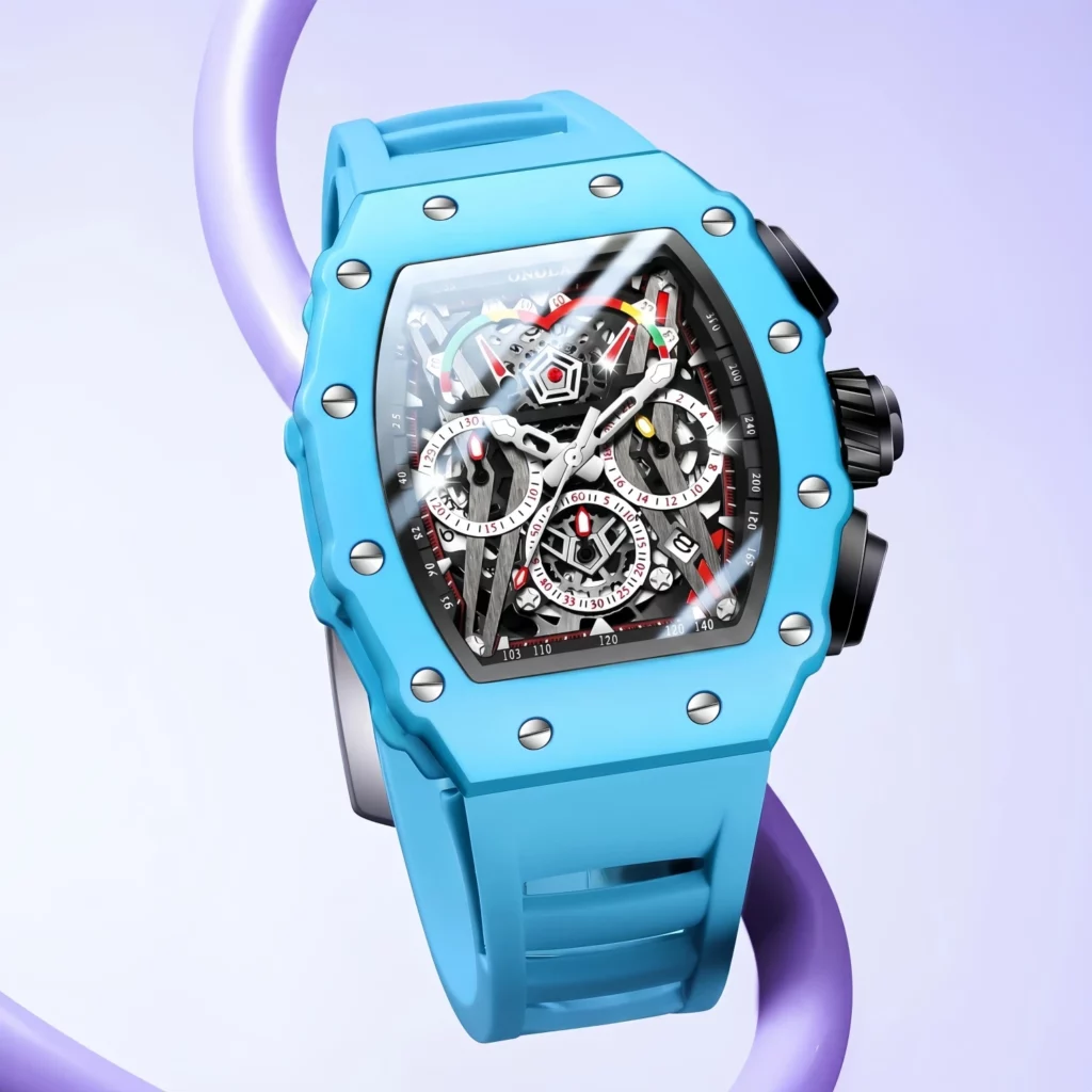 ONOLA Men's Sport Quartz Watch, Silicone Strap