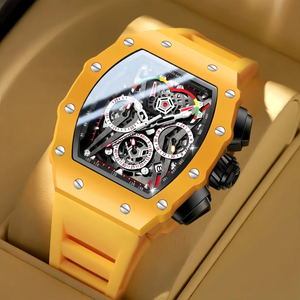 ONOLA Men's Sport Quartz Watch, Silicone Strap