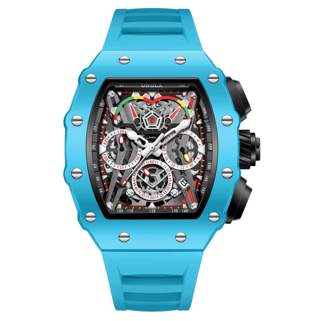 ONOLA Men's Sport Quartz Watch, Silicone Strap