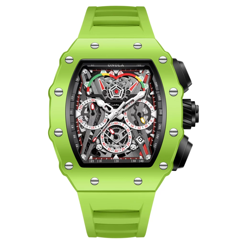 ONOLA Men's Sport Quartz Watch, Silicone Strap