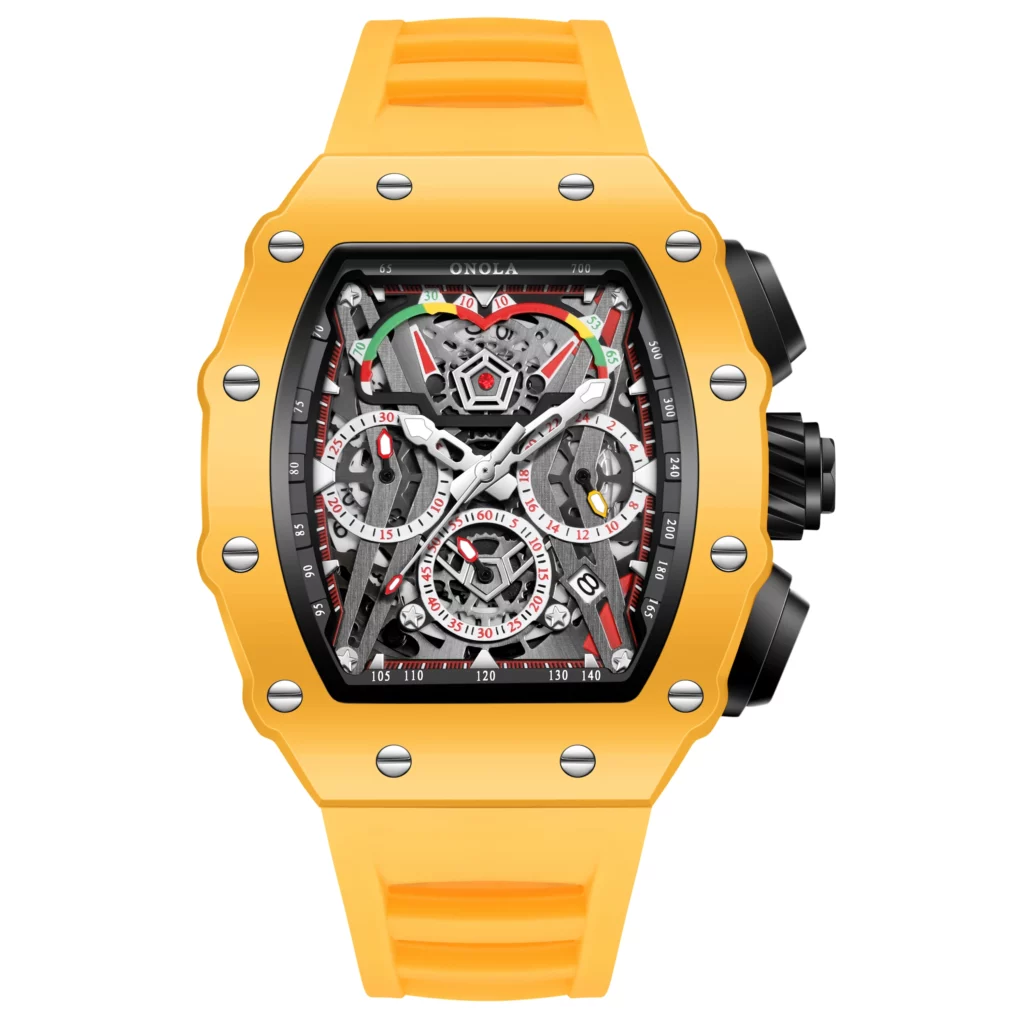 ONOLA Men's Sport Quartz Watch, Silicone Strap