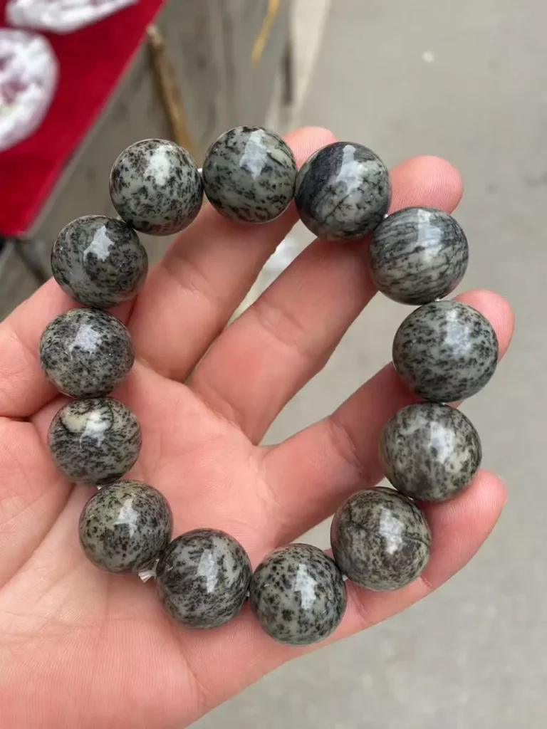 Rare Natural Hotan Jade Bead Bracelet, Certified