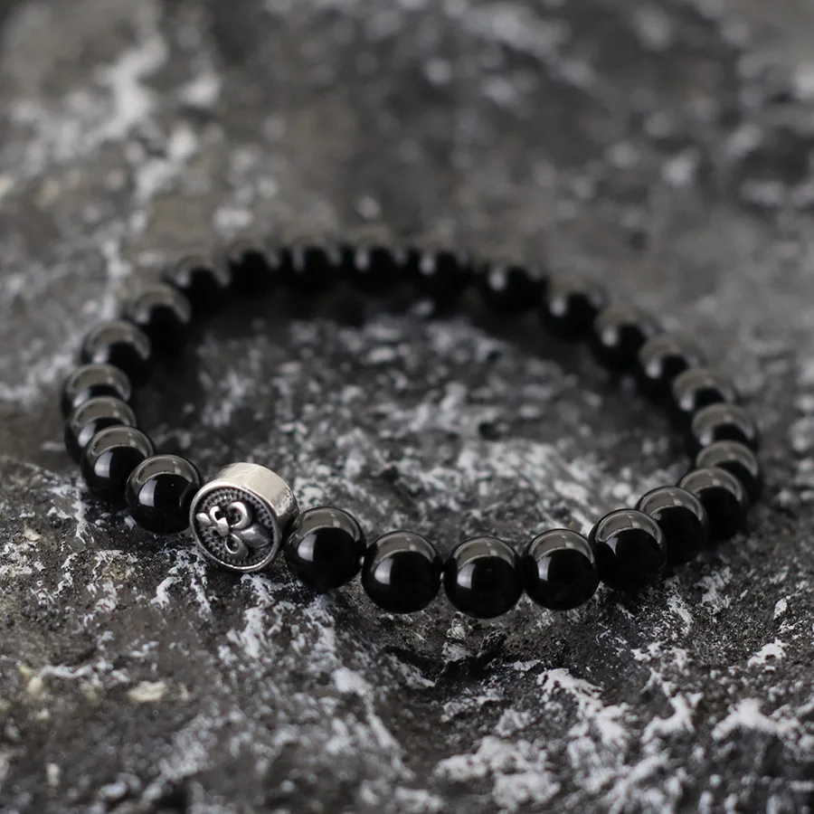 Natural Stone Bracelet for Men: Volcanic Rock and Tiger Eyes