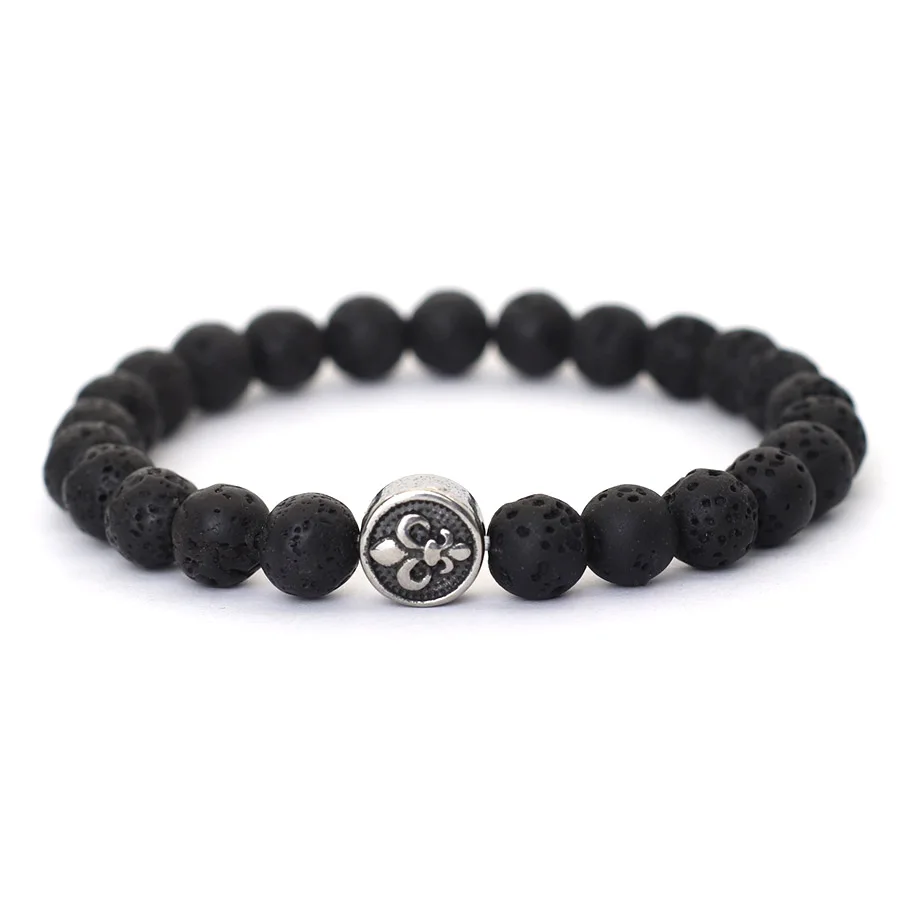 Natural Stone Bracelet for Men: Volcanic Rock and Tiger Eyes