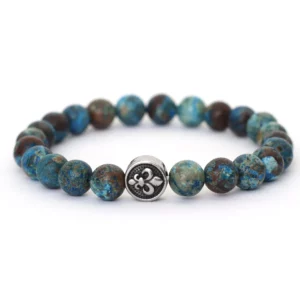 Natural Stone Bracelet for Men: Volcanic Rock and Tiger Eyes - Image 4