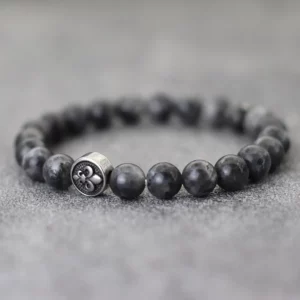 Natural Stone Bracelet for Men: Volcanic Rock and Tiger Eyes - Image 6