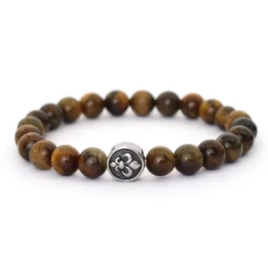 Natural Stone Bracelet for Men: Volcanic Rock and Tiger Eyes - Image 7