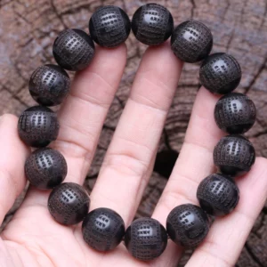 Tibetan Buddhism Ebony Beaded Bracelet, 15-18mm - Image 9
