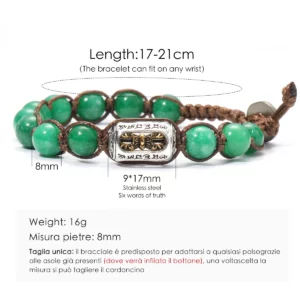 Natural Stone Red Sandalwood 8mm Prayer Beads Bracelet - Image 3