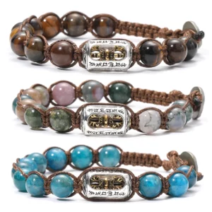 Natural Stone Red Sandalwood 8mm Prayer Beads Bracelet - Image 1