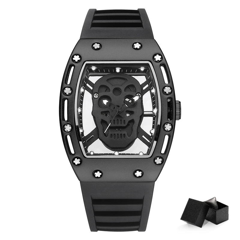 Skull Hollow Quartz Watch: Y2K Gothic Punk Style