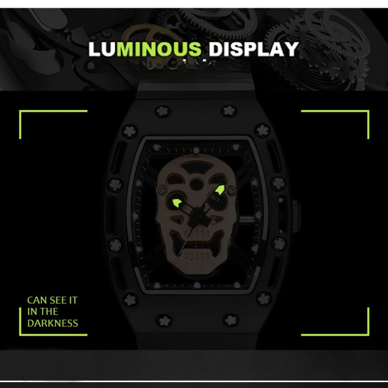 Skull Hollow Quartz Watch: Y2K Gothic Punk Style