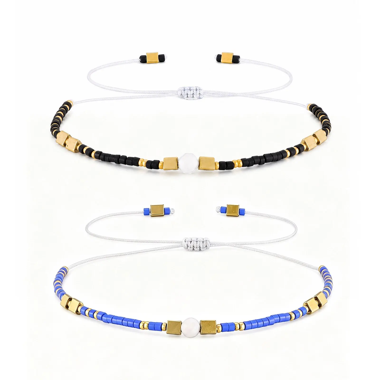 Boho Beaded Bracelets for Men, Handmade Stainless Steel - Image 12