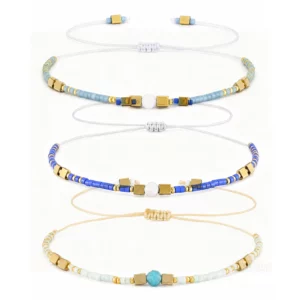 Boho Beaded Bracelets for Men, Handmade Stainless Steel - Image 14