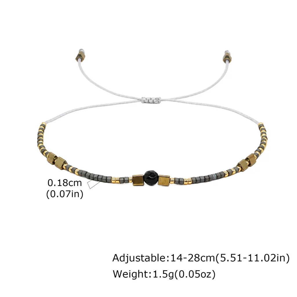 Boho Beaded Bracelets for Men, Handmade Stainless Steel