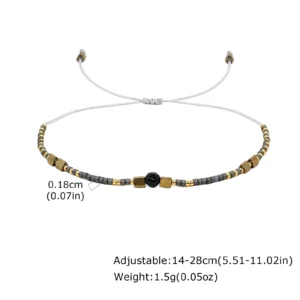 Boho Beaded Bracelets for Men, Handmade Stainless Steel - Image 17