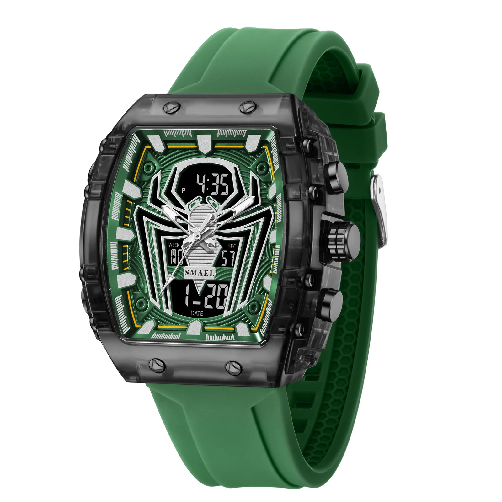 Fashion Sport Rectangle Watch with Dual Time and 50m Waterproof - Image 8