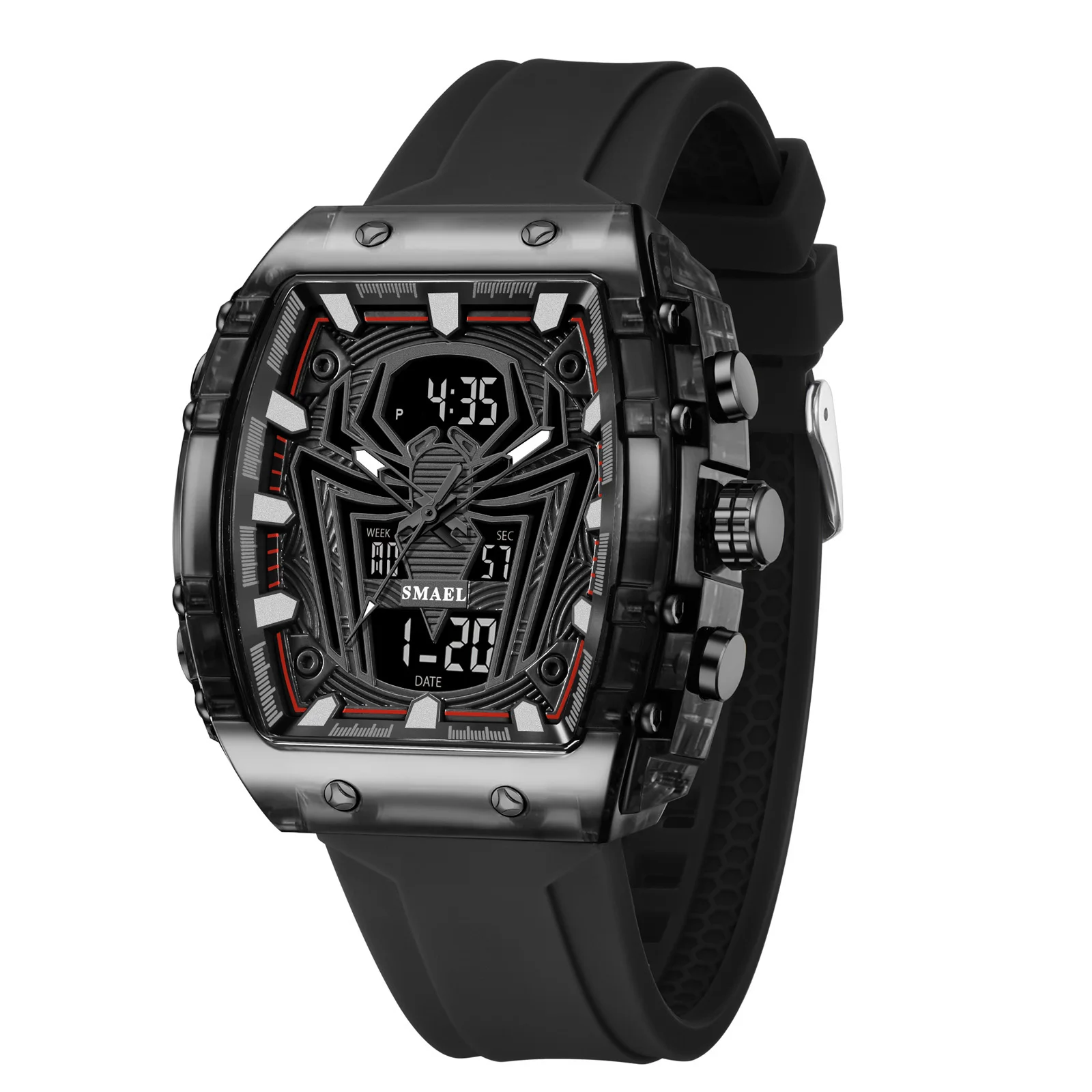 Fashion Sport Rectangle Watch with Dual Time and 50m Waterproof - Image 9