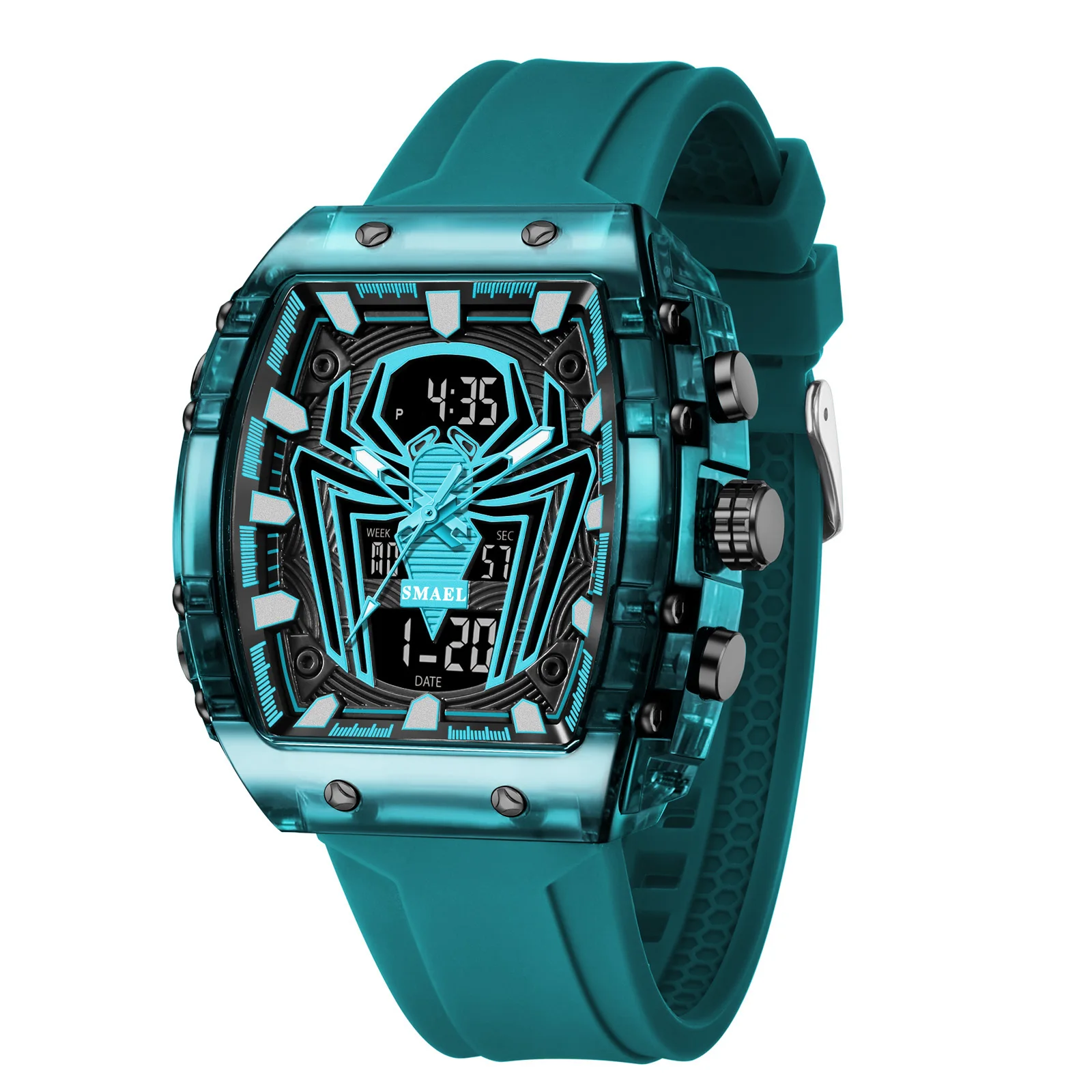 Fashion Sport Rectangle Watch with Dual Time and 50m Waterproof - Image 10