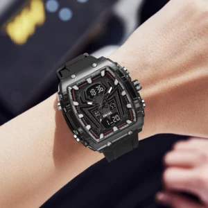 Fashion Sport Rectangle Watch with Dual Time and 50m Waterproof - Image 6