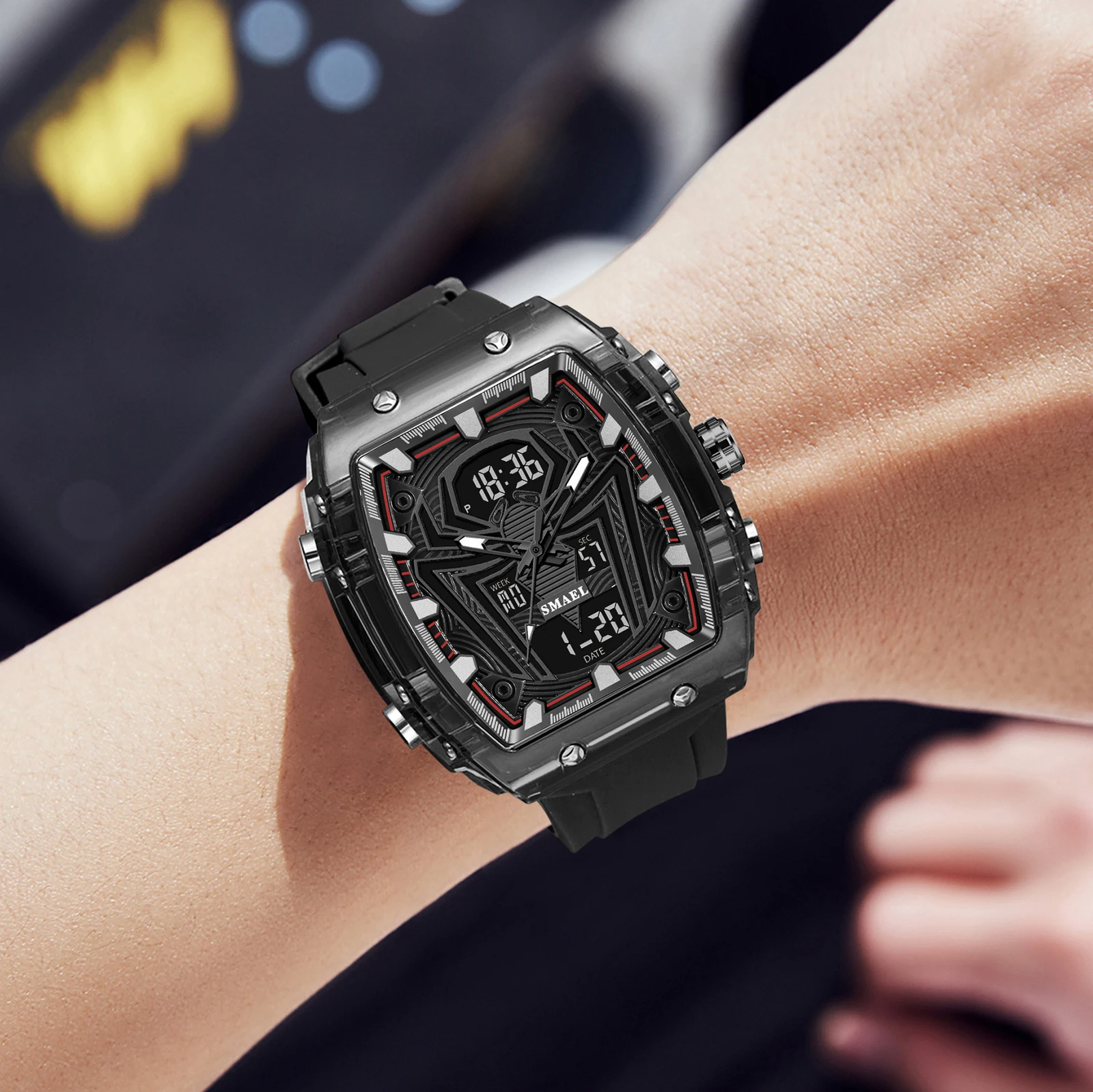Fashion Sport Rectangle Watch with Dual Time and 50m Waterproof - Image 6