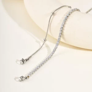 Minimalist Stainless Steel Bracelet Set with Zircon - Image 5