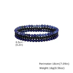 Green Natural Stone Beaded Bracelet Set, 5MM African Turquoise - Image 8