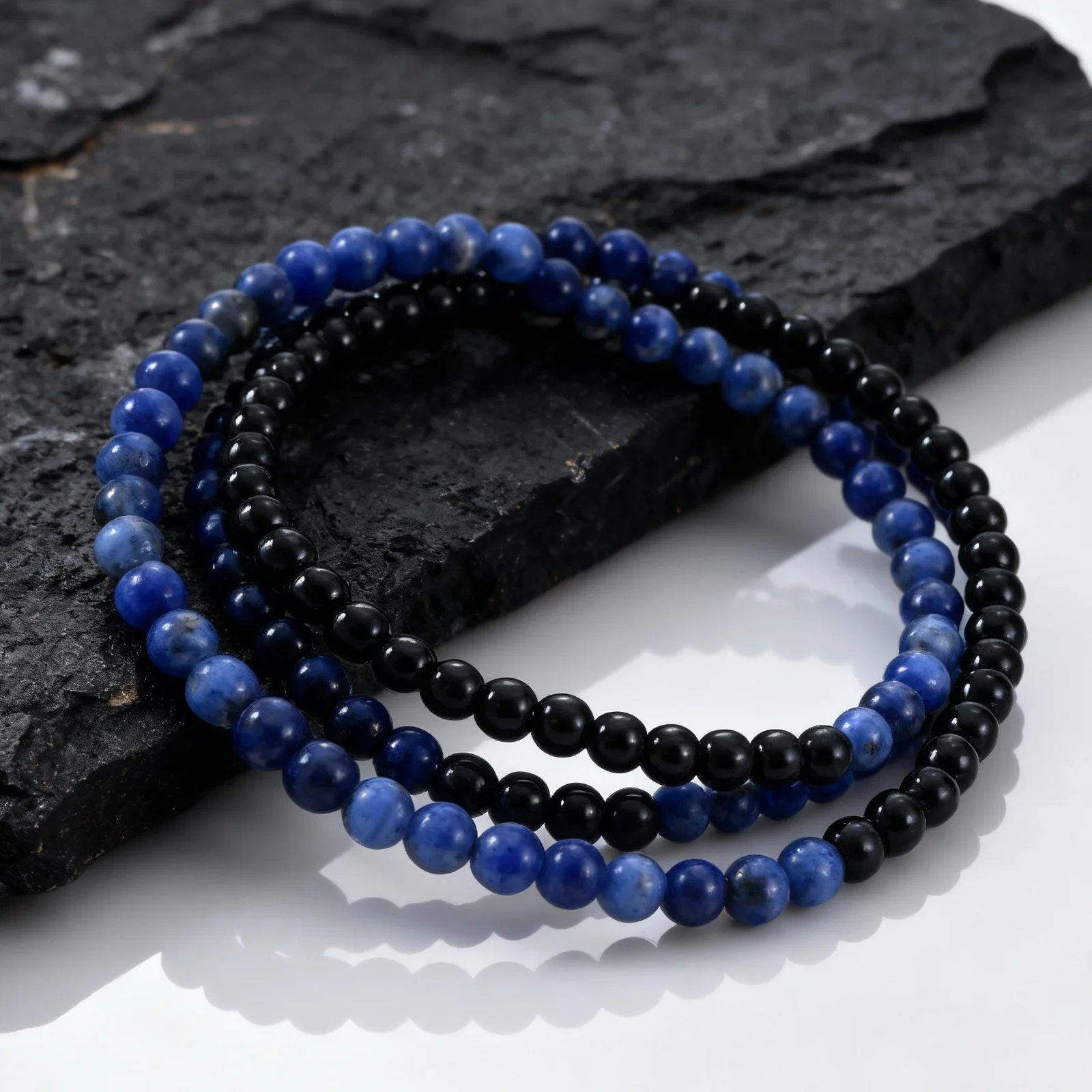 Green Natural Stone Beaded Bracelet Set, 5MM African Turquoise - Image 6